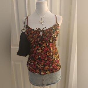 Old Navy Floral Camisole with Black Straps
